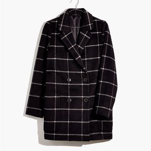 Hollis Double-Breasted Coat in Windowpane